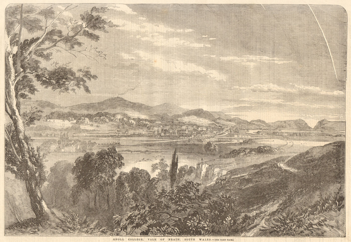 Gnoll College, Vale of Neath, South Wales. Gnoll Estate. Education 1857 print